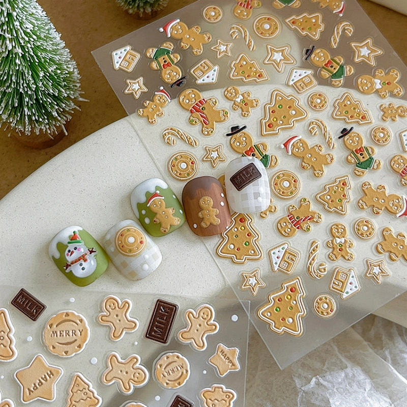 Santa Claus Wreath Nail Stickers